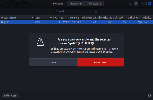 సిస్టమ్ మానిటర్ ఉపయోగించి ప్రక్రియను చంపండి